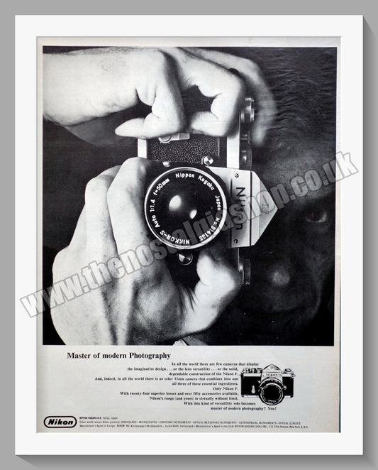 Nikon F SLR Camera. Original Advert 1964 (ref AD300342)