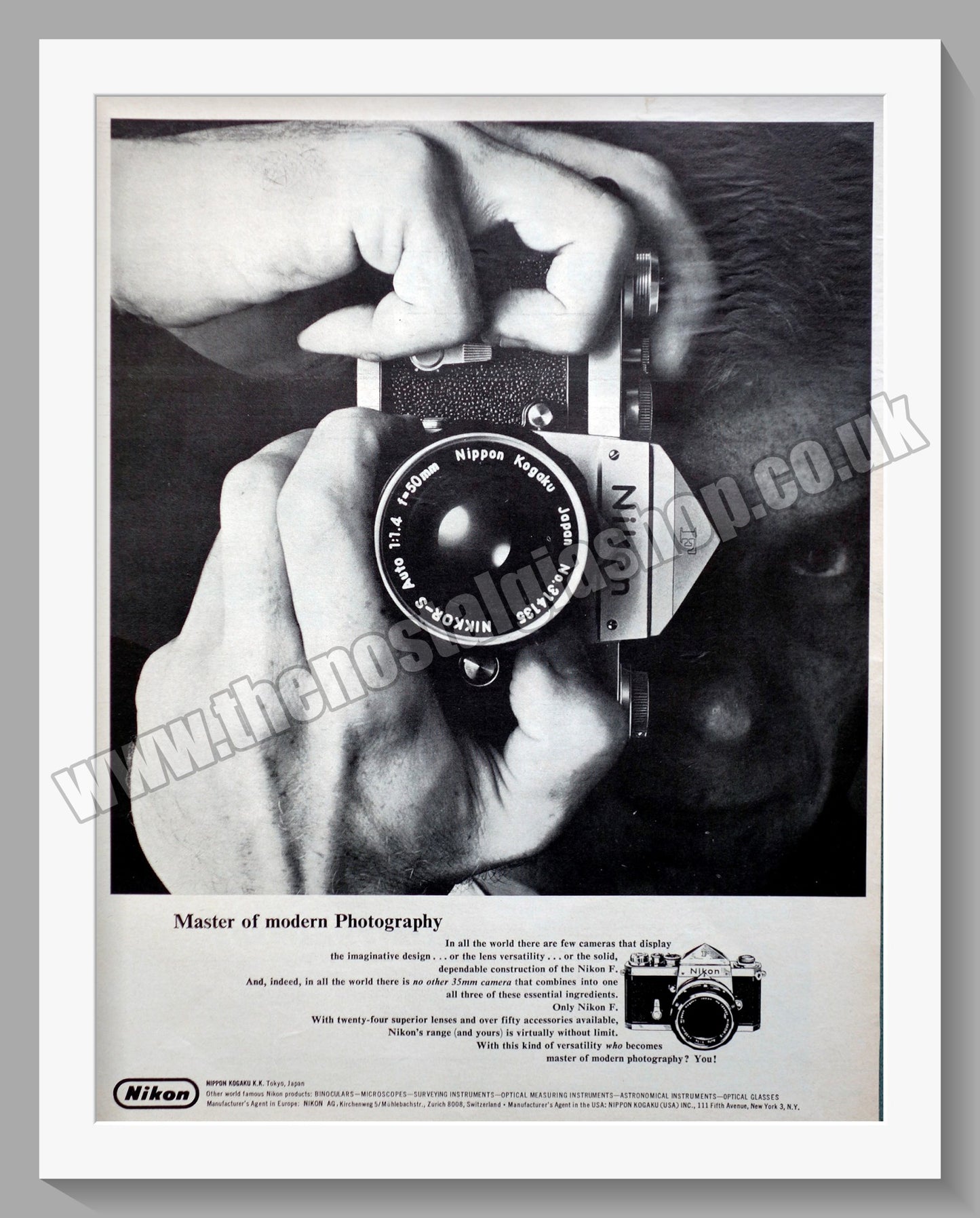 Nikon F SLR Camera. Original Advert 1964 (ref AD300342)