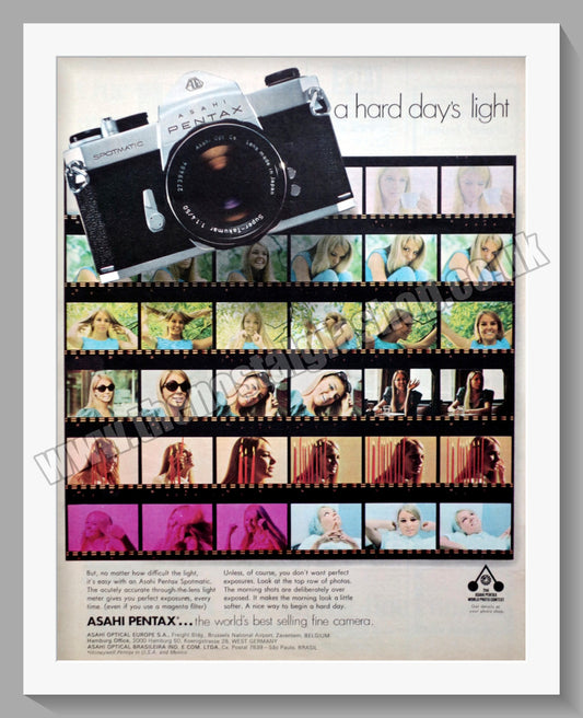 Pentax Asahi Spotmatic SLR Camera. Original Advert 1969 (ref AD300345)