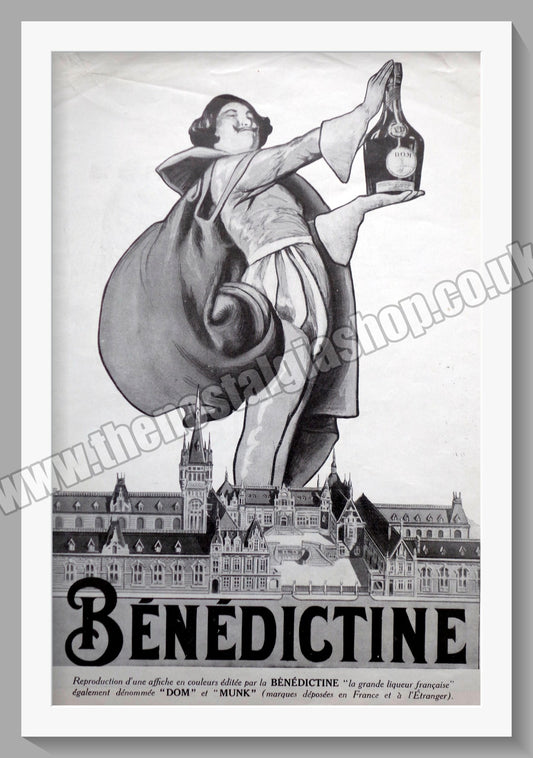 Benedictine. Herbal Liqueur. Original French Advert 1924 (ref AD300369)