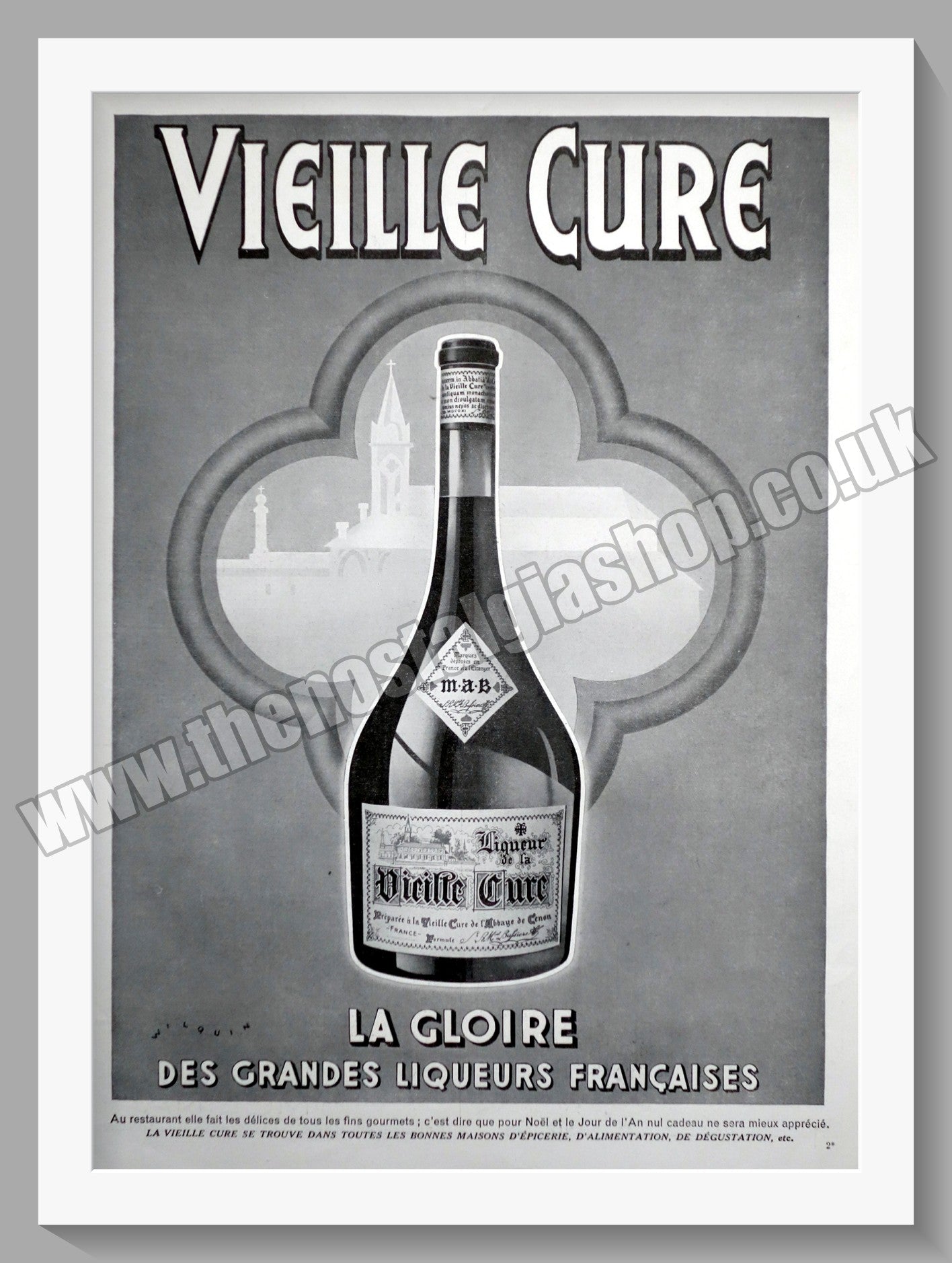 Vieille Cure Wine. Original French Advert 1938 (ref AD300370)