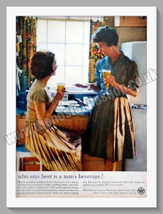 Beer. For Women???. Original  Advert 1961 (ref AD300374)