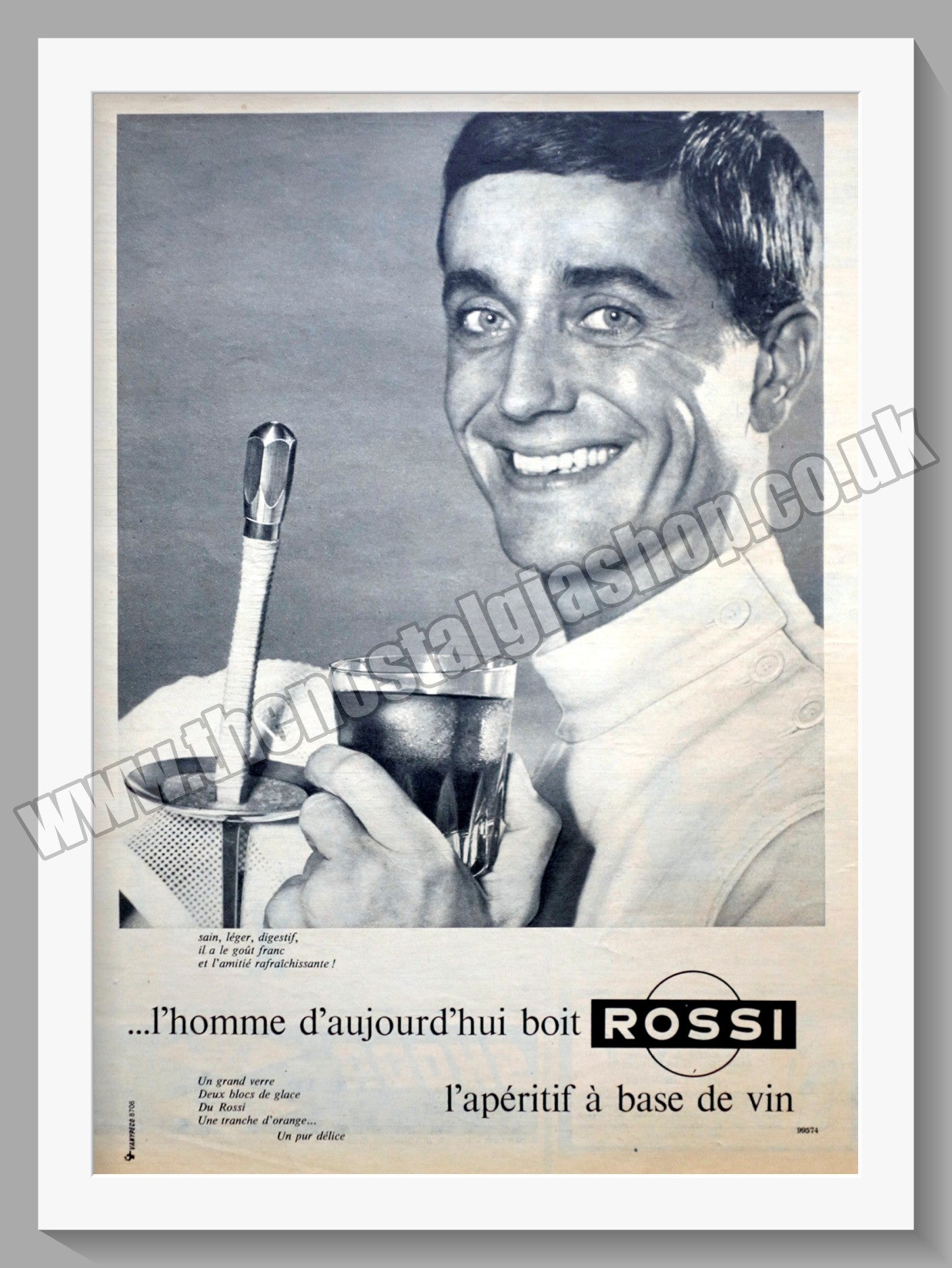 Rossi Aperitif. Original  French Advert 1960 (ref AD300390)