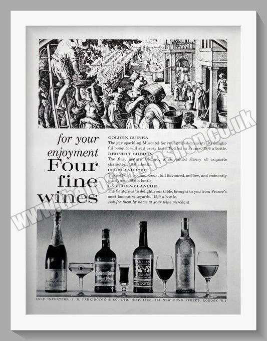 J.R. Parkington Wine Importers. Original Advert 1961 (ref AD300396)