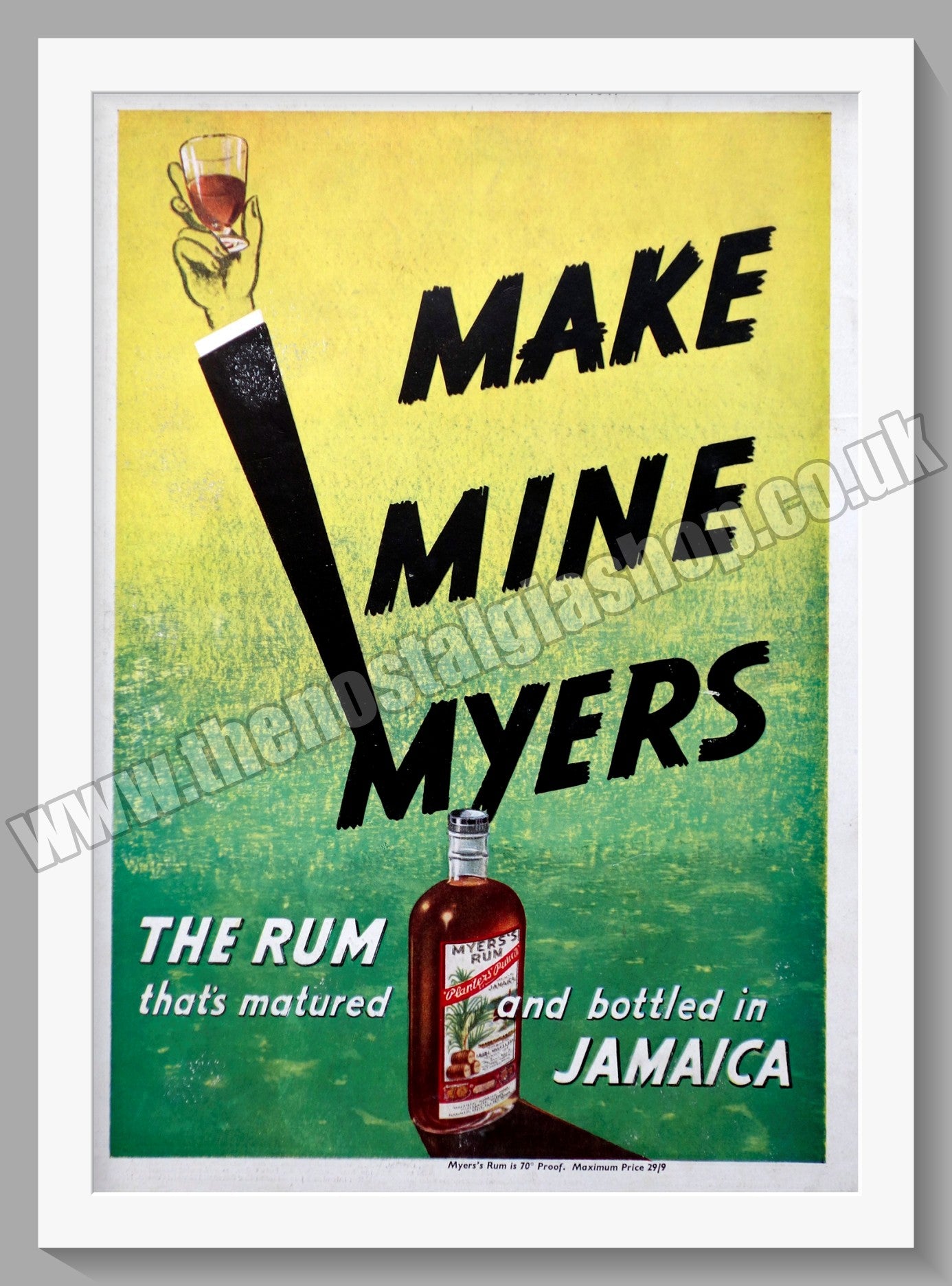 Myers Rum. Original Advert 1947 (ref AD300418)