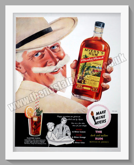 Myers's Rum. Original Advert 1960 (ref AD300422)