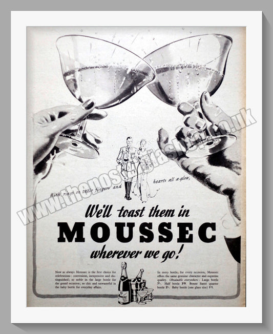 Moussec Wine. Original Advert 1940 (ref AD300430)