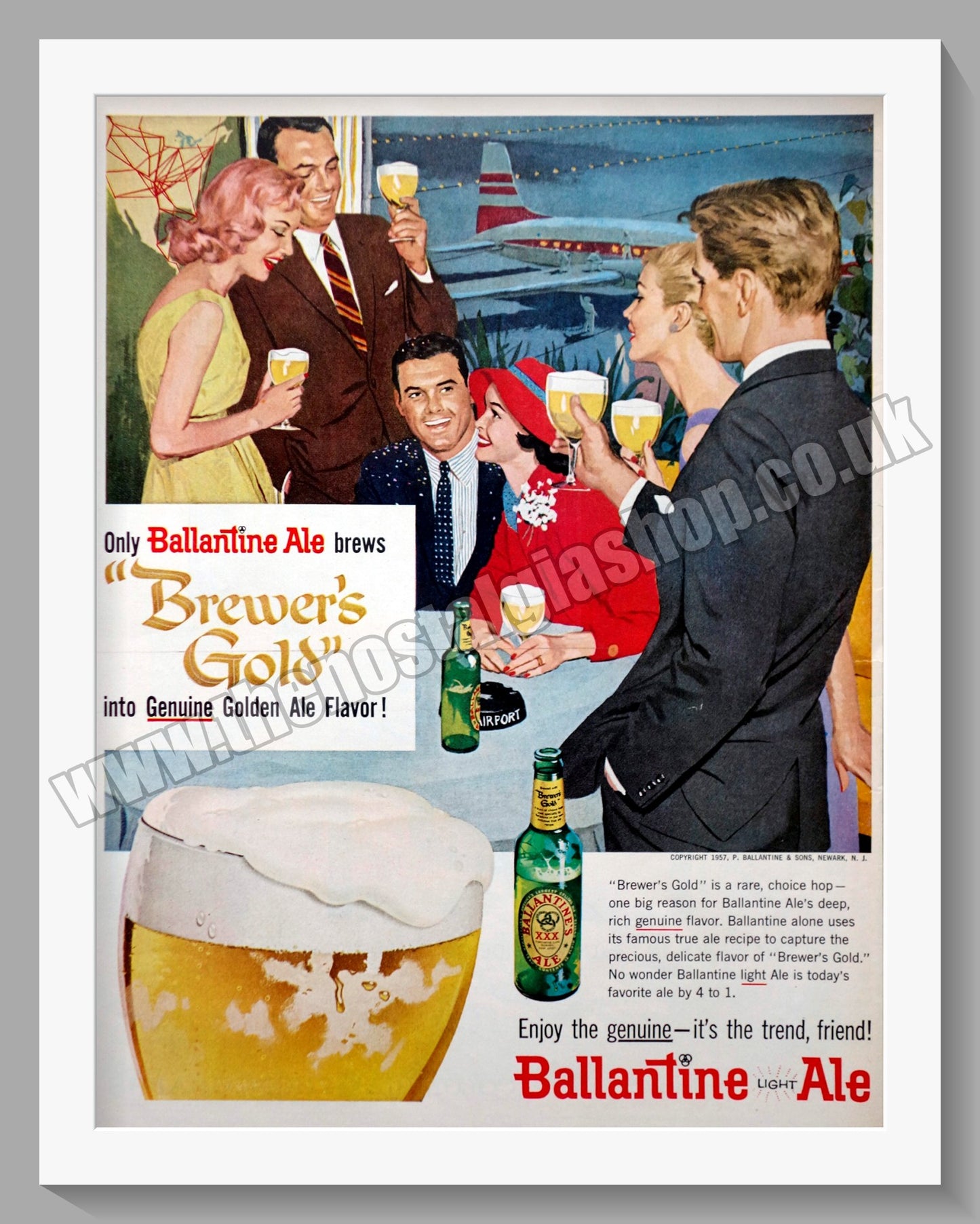 Ballantine Light Ale. Original Advert 1957 (ref AD300452)