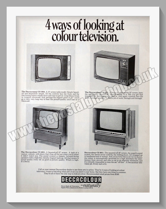 Deccacolour Televisions. Original Advert 1970 (ref AD300441)