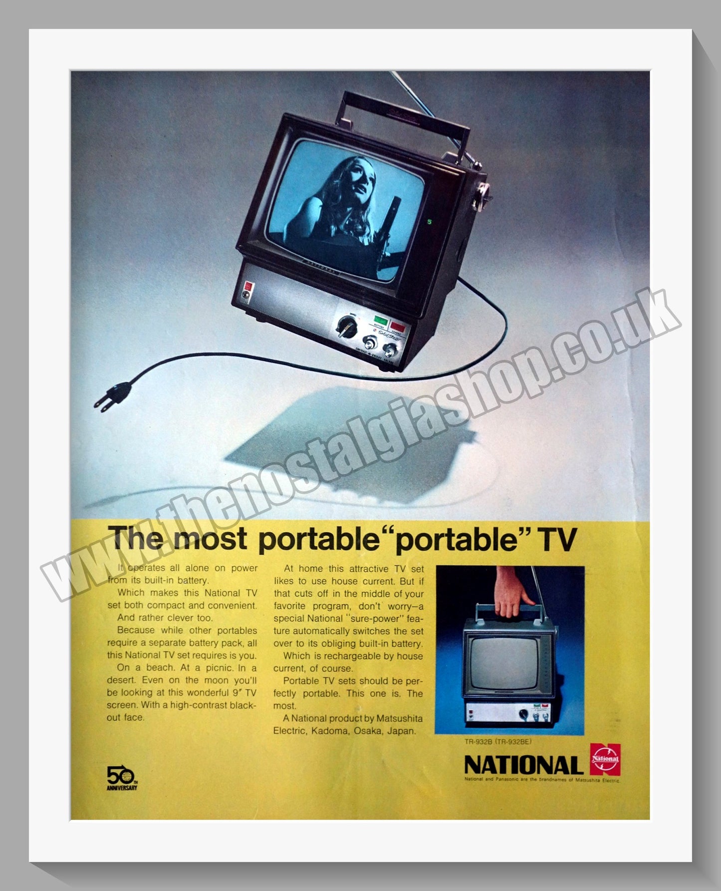 National TR-932B Television. Original Advert 1968 (ref AD300444)