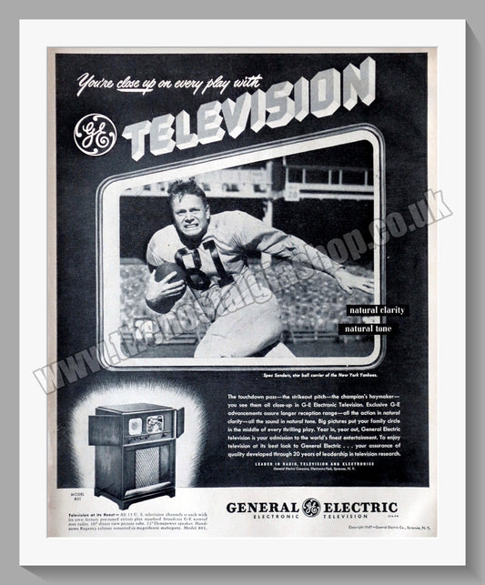 General Electric Television. Original Advert 1947 (ref AD300469)