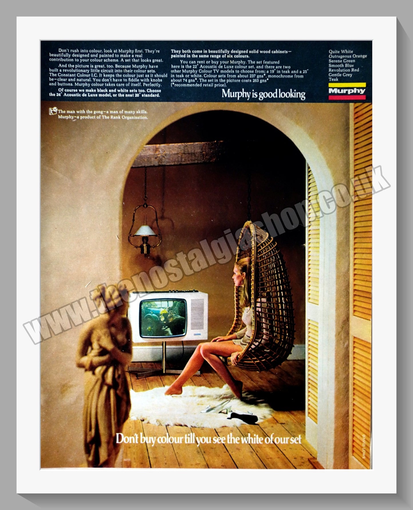 Murphy Televisions. Original Advert 1969 (ref AD300473)