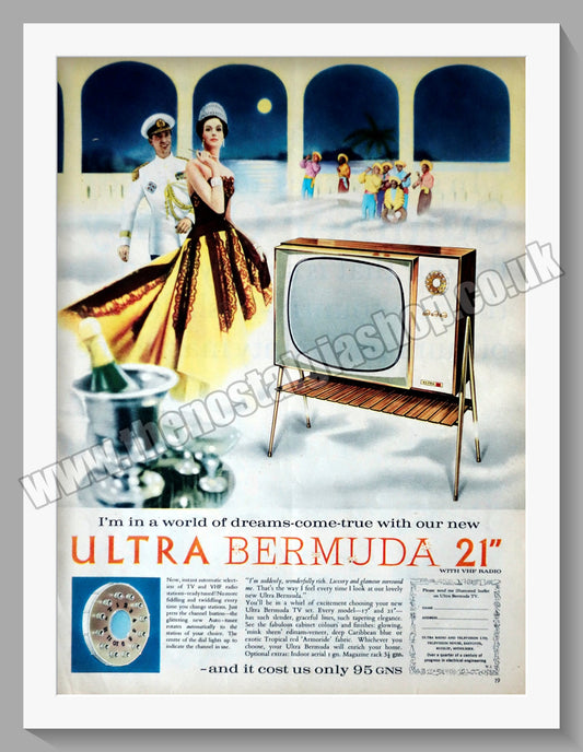 Ultra Bermuda 21" Television. Original Advert 1960 (ref AD300475)