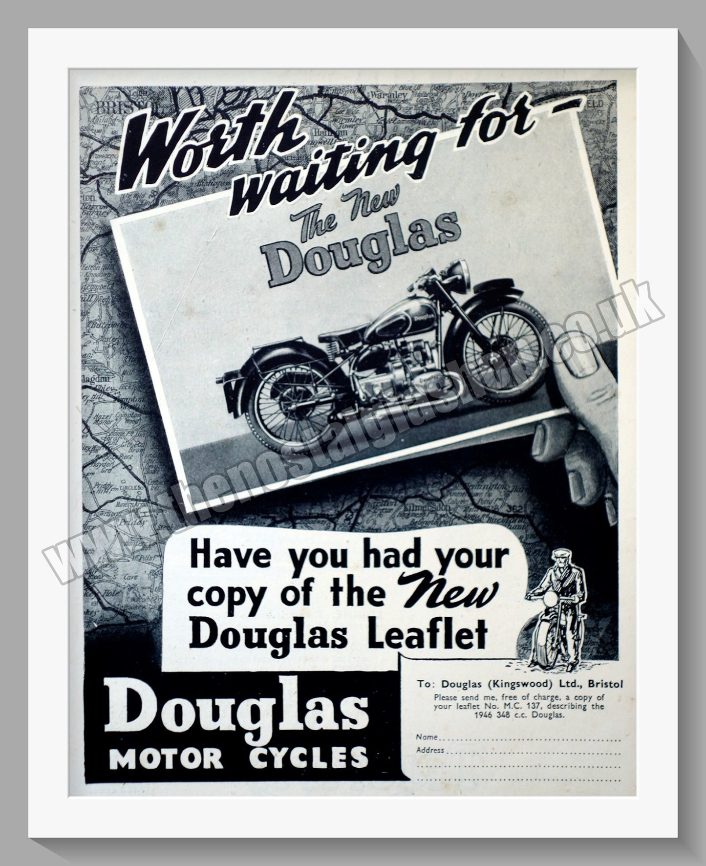 Douglas 348cc Motorcycle Original advert 1946 (ref AD56524)