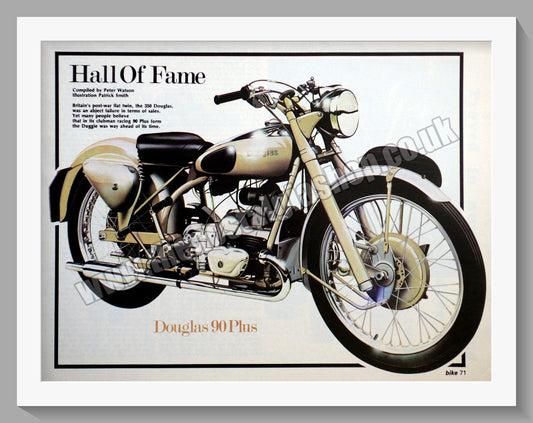 Douglas 90 Plus Motorcycle. Vintage Print 1978 (ref AD56536)