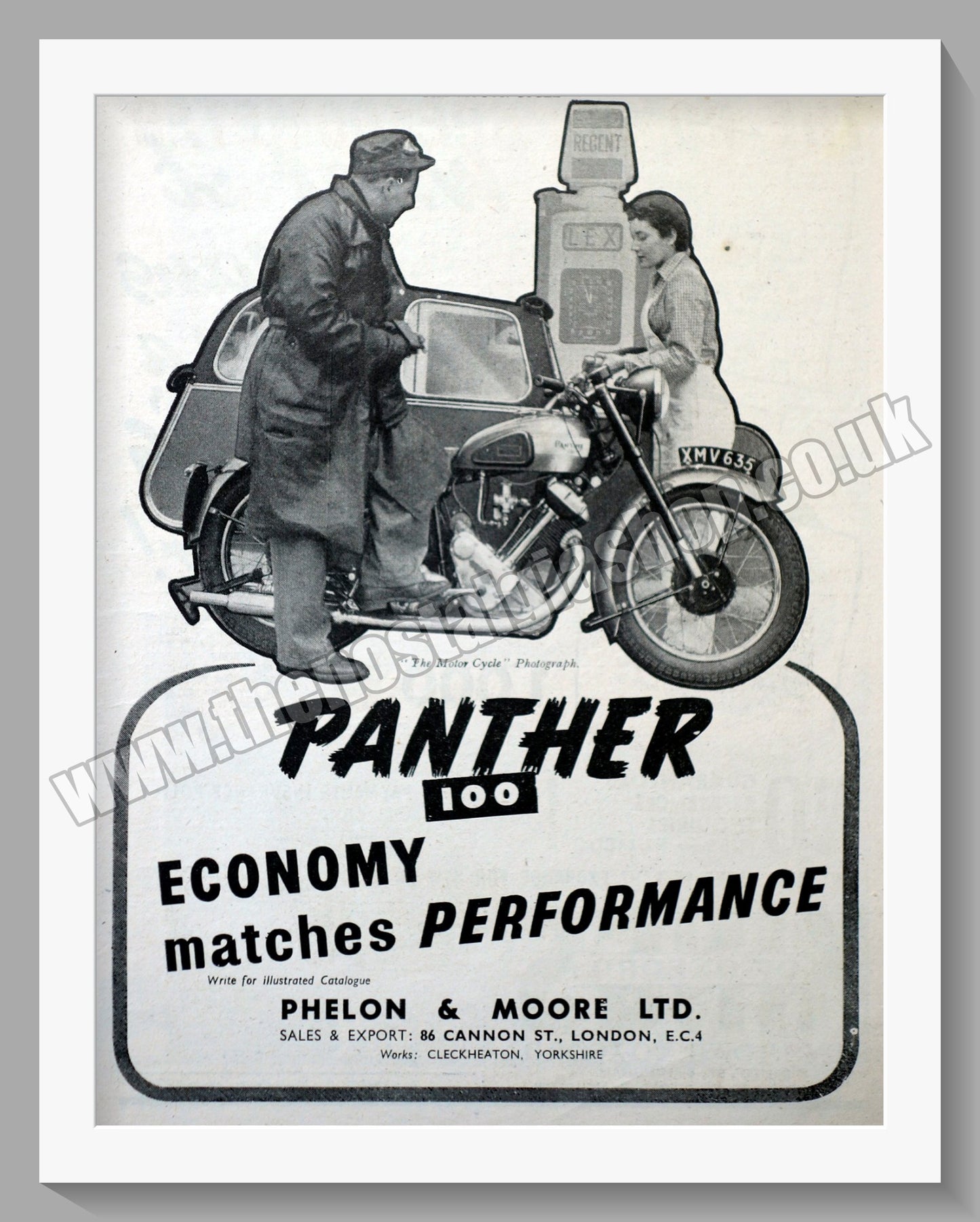 Panther Model 100 Motorcycle. Original Advert 1952 (ref AD56537)