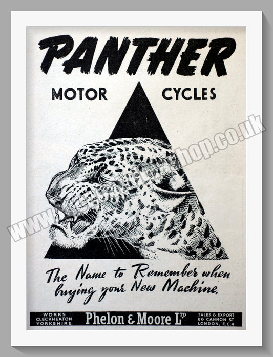 Panther Motorcycles. Original Advert 1949 (ref AD56539)