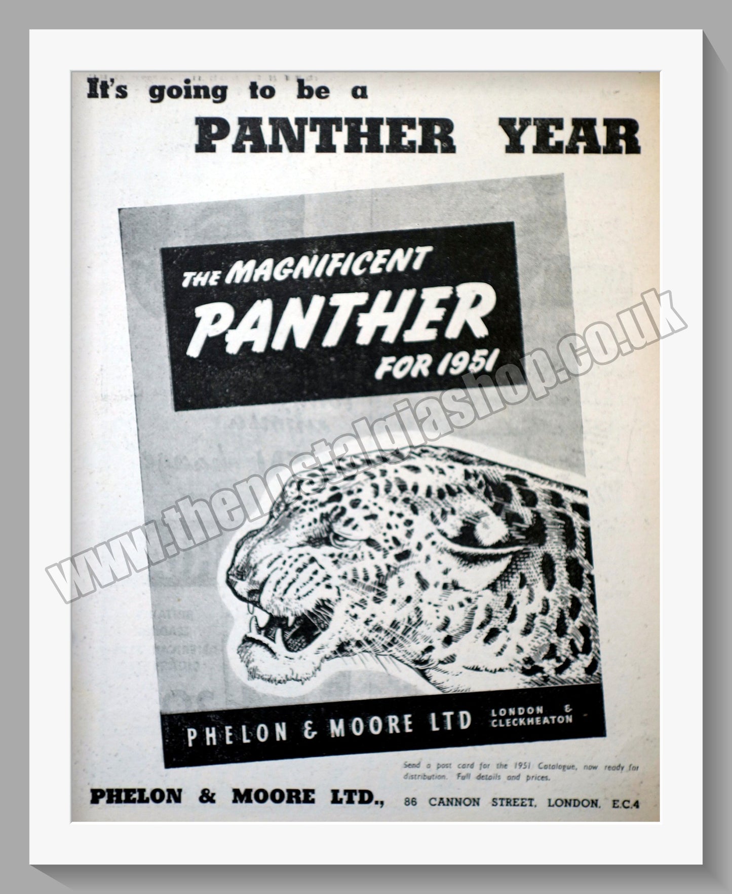 Panther Motorcycles. Original Advert 1950 (ref AD56540)