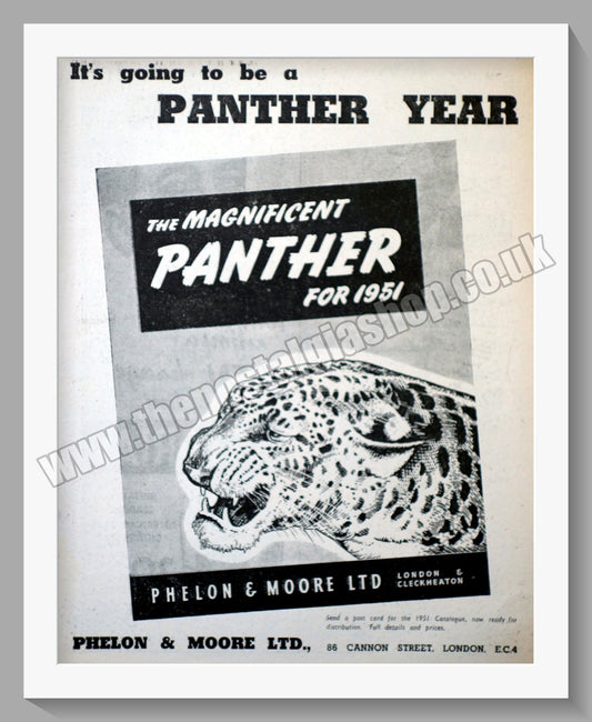 Panther Motorcycles. Original Advert 1950 (ref AD56540)