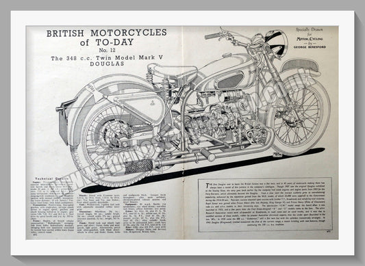 Douglas Mark V Twin Motorcycle Original advert 1952 (ref AD56549)