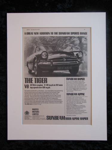 SUNBEAM TIGER original advert 1965 (ref AD124)