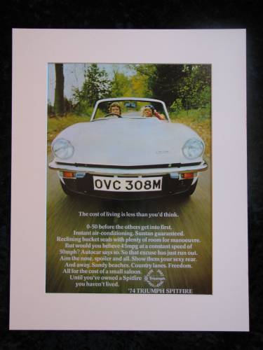 TRIUMPH SPITFIRE original advert 1974 (ref AD156)
