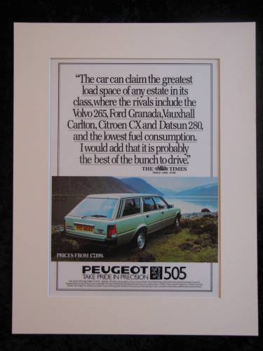 Peugeot 505 Original advert 1982 (ref AD166)