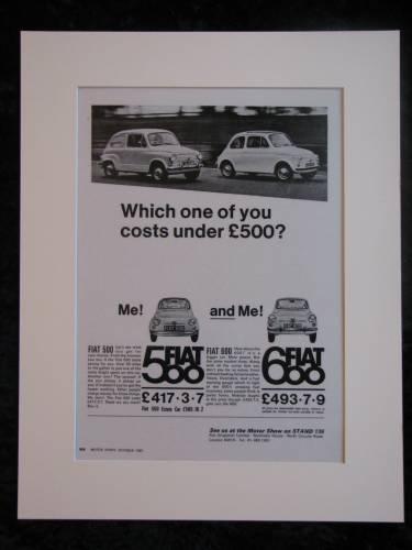 FIAT 500 and 600 original advert 1967 (ref AD173)