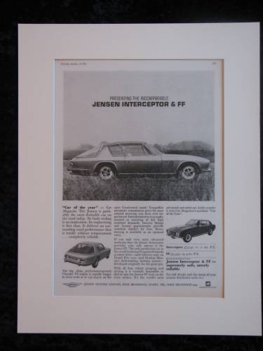 Jensen Interceptor and FF. Original advert 1967 (ref AD177)