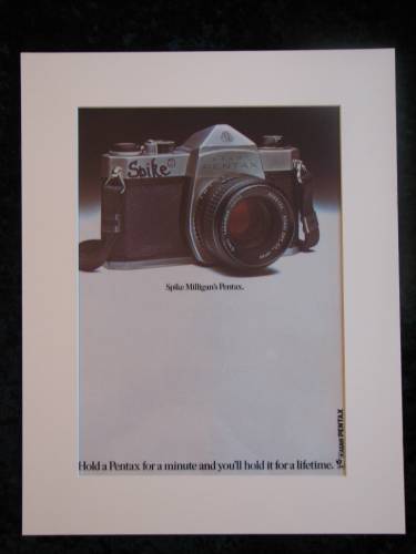 PENTAX   Spike Milligan`s camera  original advert 1977 (ref AD198)