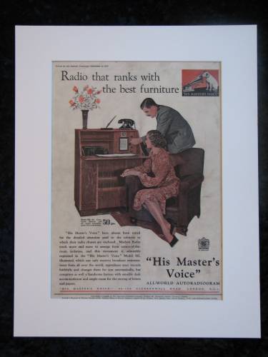 His Master's Voice Original advert 1937 (ref AD232)