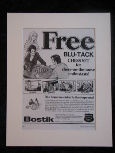 BOSTIK BLU - TACK New!! original advert 1974 (ref AD247)