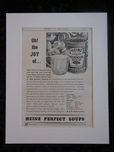 HEINZ Perfect Soups original advert 1938  (ref AD289)