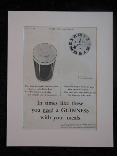 GUINNESS original advert 1939 Very Rare  (ref AD316)