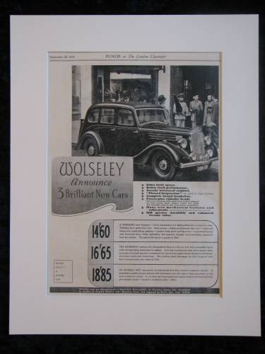 Wolseley Original advert 1938  (ref AD319)