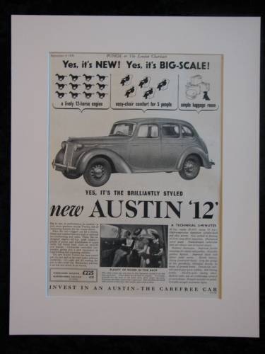 Austin 12 Original advert 1939 (ref AD324)