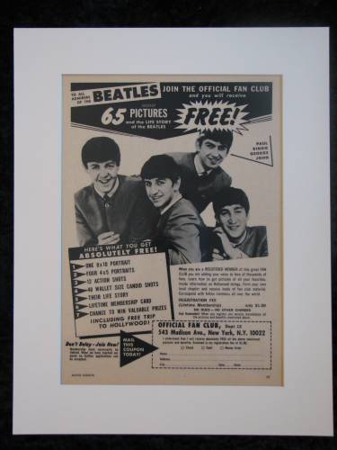 The Beatles, Join the fan club!  original advert 1964 (ref AD327)