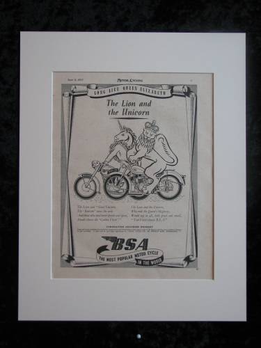 BSA Coronation year original advert 1953 (ref AD330)