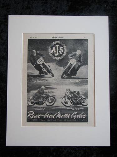 AJS Race-bred Motorcycles original advert 1953(ref AD350)