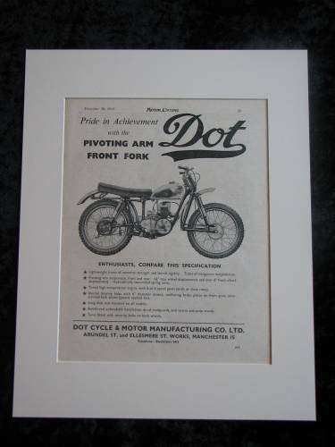 Dot Motorcycles original advert 1953(ref AD353)