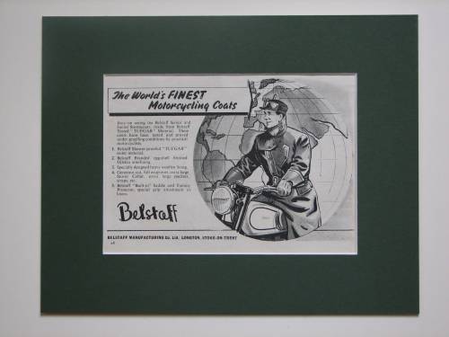 Belstaff Motorcycling Coat original advert 1952 (ref AD370)