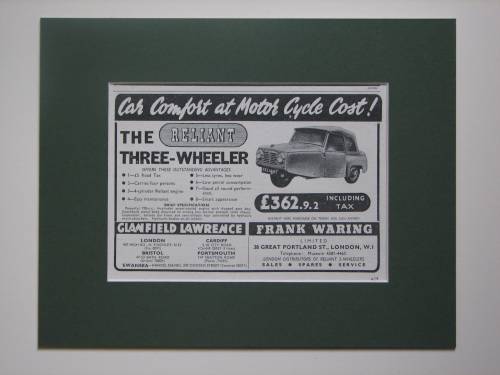 Reliant Three-wheeler original advert 1953 (ref AD377)