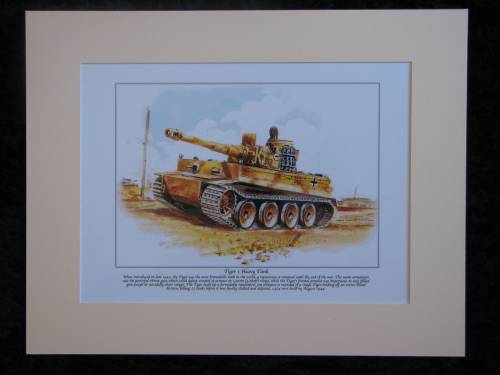 Tiger 1 German Tank.  Mounted print