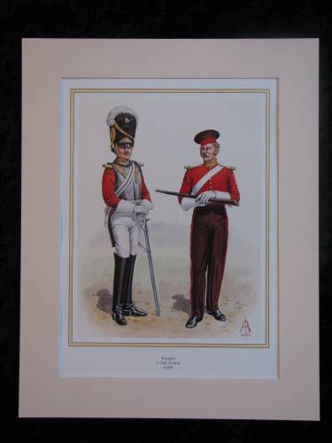 1st Life Guards Troopers c1830  Mounted print (ref PR419)
