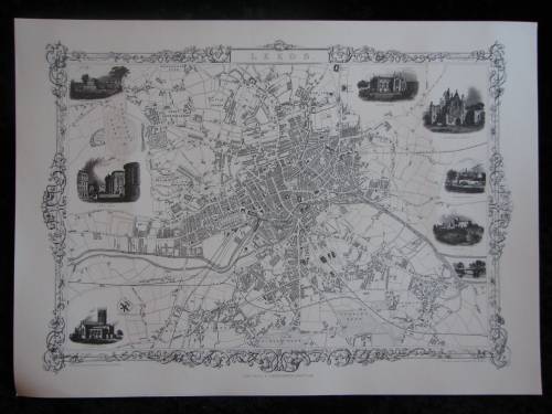 Leeds City centre vintage illustration