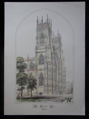 York Cathedral vintage Colour illustration